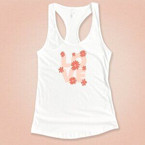 Retro Floral Love Graphic Tank Top – Vintage Flower Summer Tank
